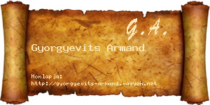 Gyorgyevits Armand névjegykártya
